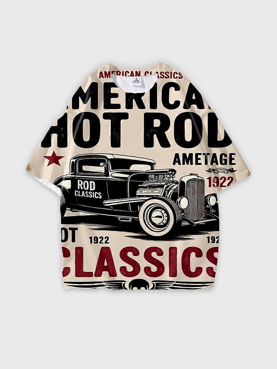 T-shirt round neck Pattern loose short sleeve N73