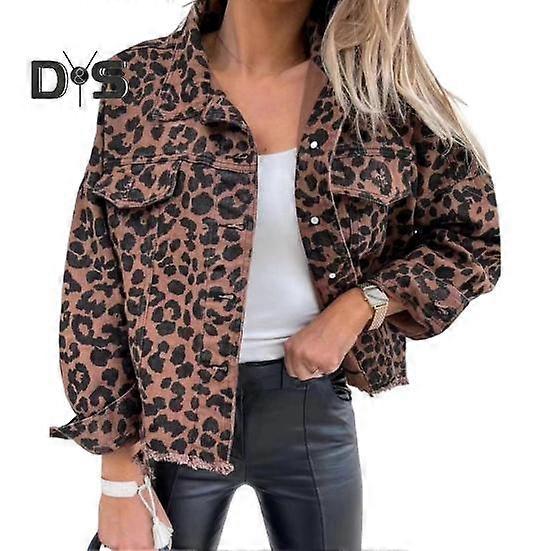 Spring Fall Women Jacket Turn-down Collar Single-breasted Long Sleeves Washed Distressed Ripped Hem Streetwear Style Lady Denim Coat