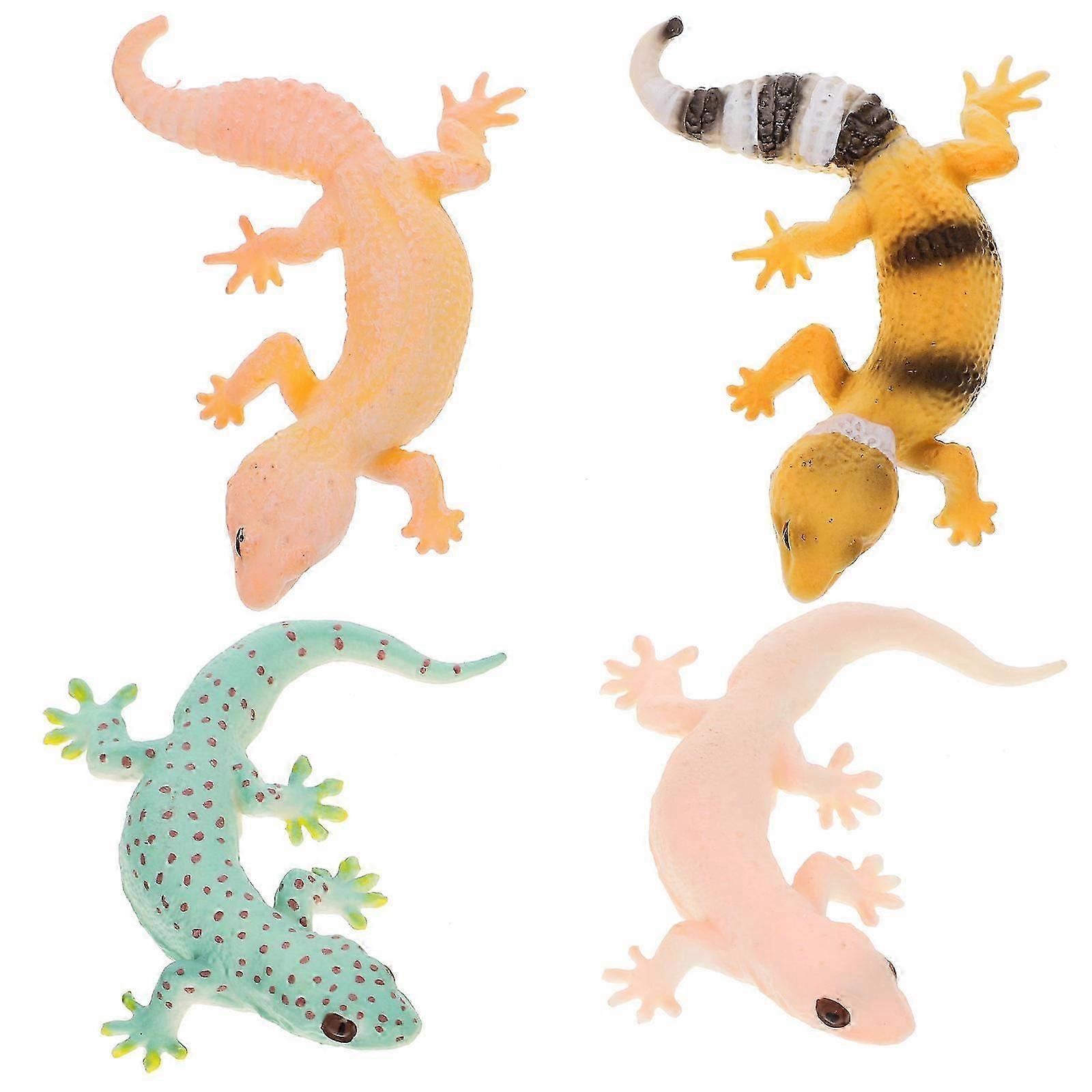 Artificial Lizard Model Reptile Lizard Figures Wildlife Theme Party Educational Tool For Children 4Pcs