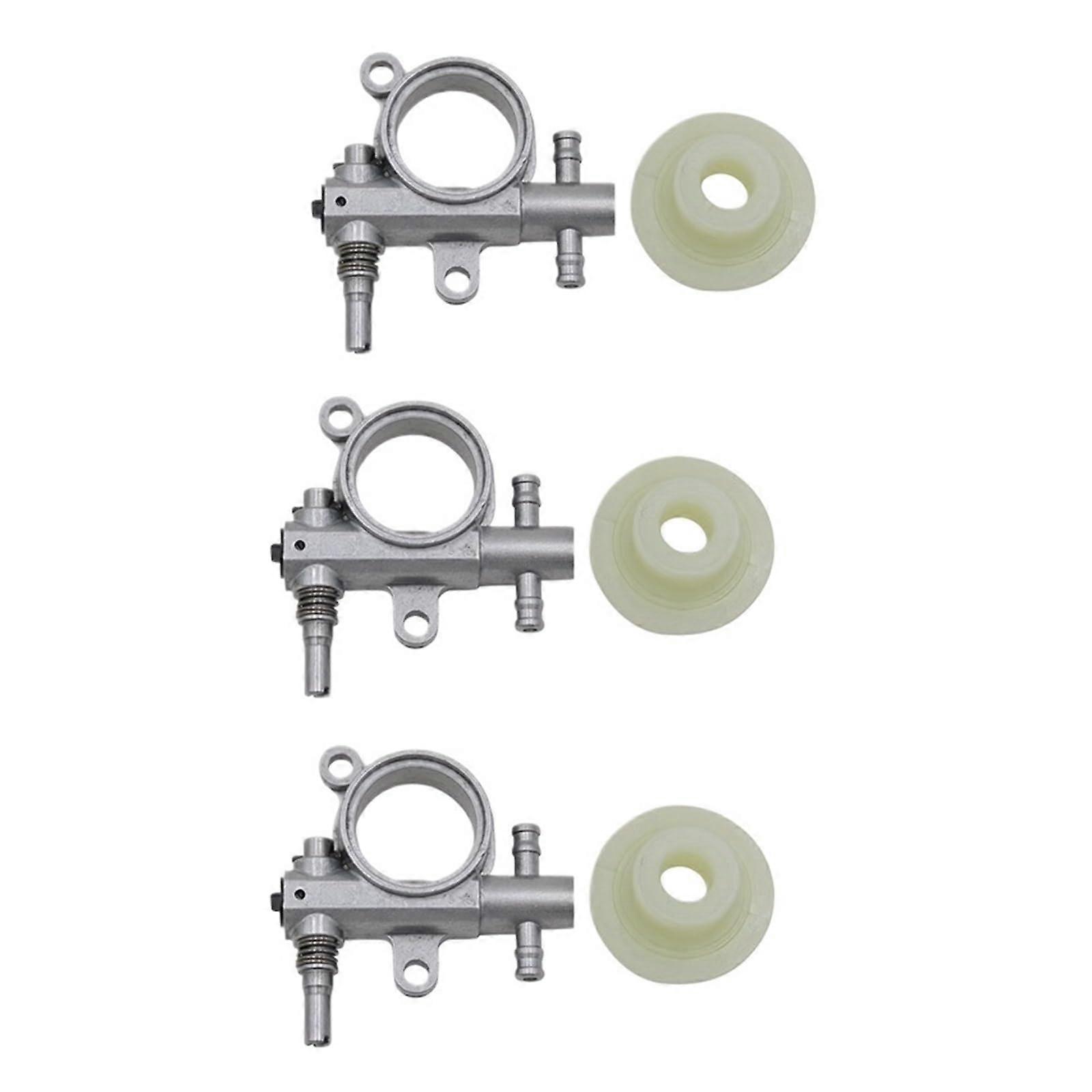 Replacement Set for Chainsaws 2500/3800, Oil Pump for Chainsaw With Worm Gear, 3-Pack, Silver