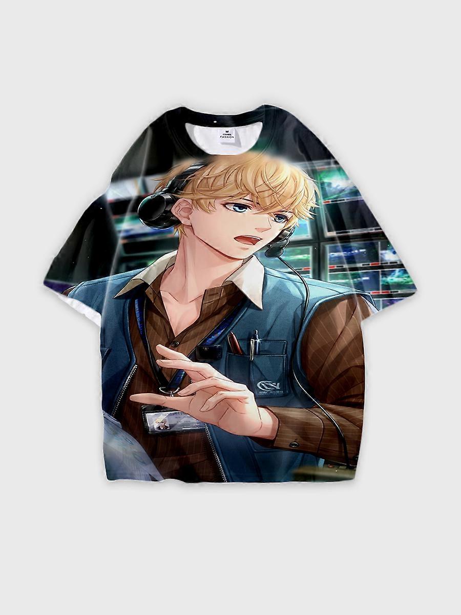 T-shirt round neck Role Pattern loose short sleeve E3230