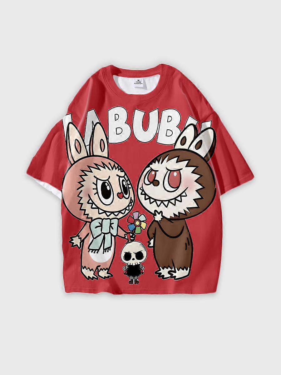 T-shirt round neck Pattern loose short sleeve P2597