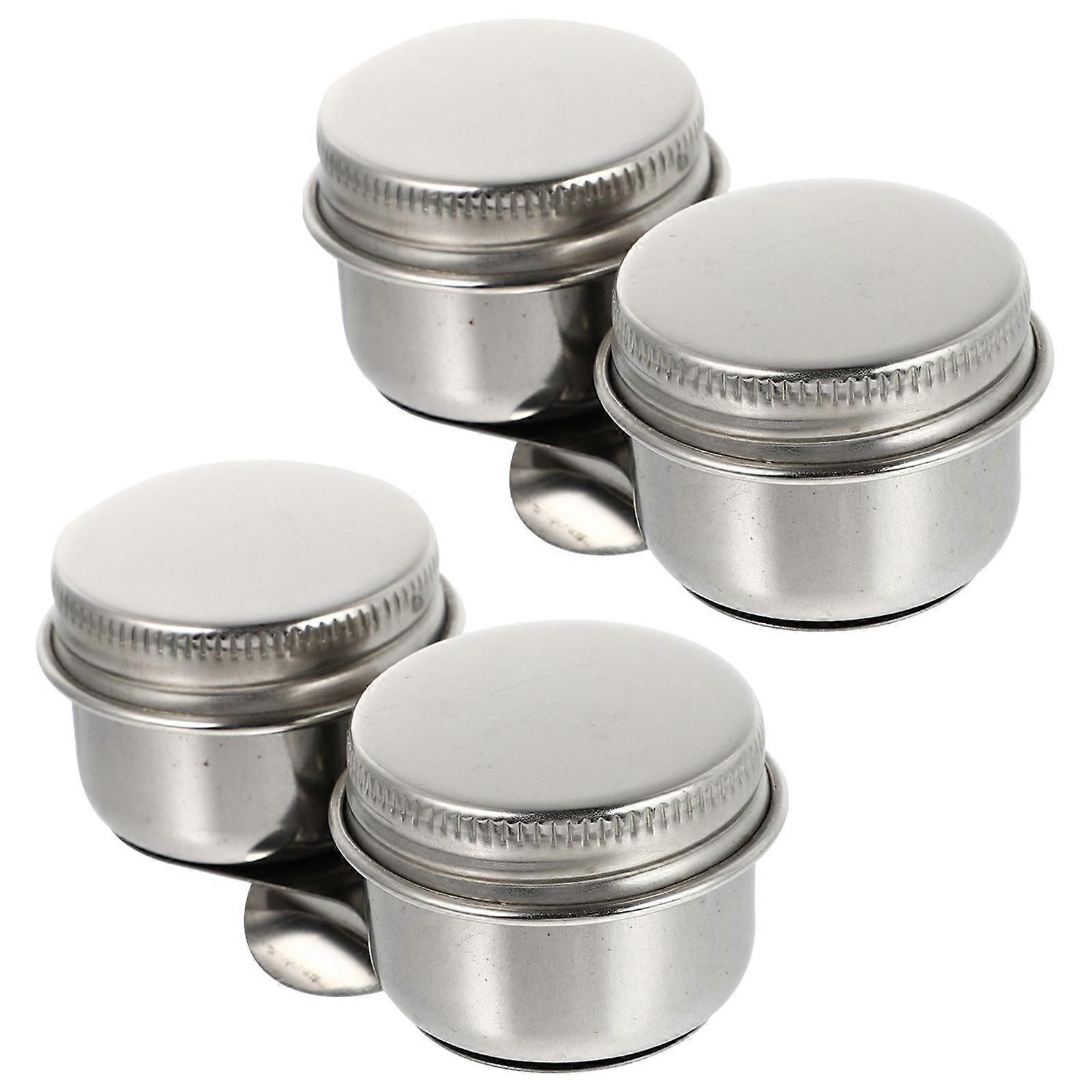 Portable Oil Painting Container 2Pcs Practical Design Paint Brush Cleaning Cup For Home Use And Art Classes Silver Color Mixing