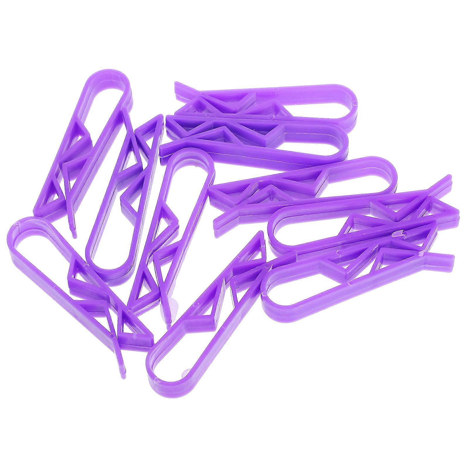 Purple Plastic Garbage Bin Clips for Fixed Use and Safe Material Effective Fixation 10pcs