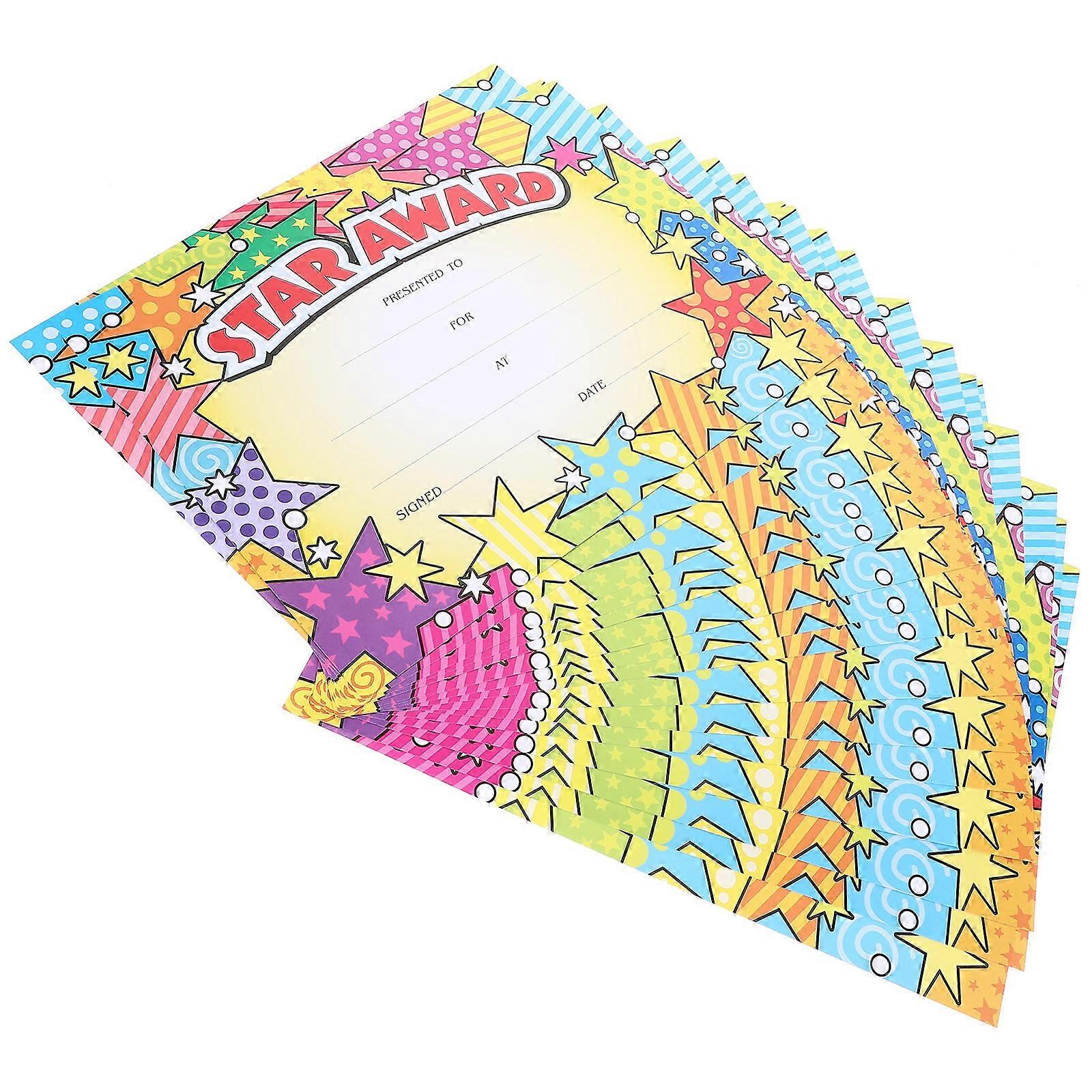 Reward Acknowledgment Certificates of Achievement Lovely Certificate Paper Assorted Color Rectangular School Supplies 20 Sheets
