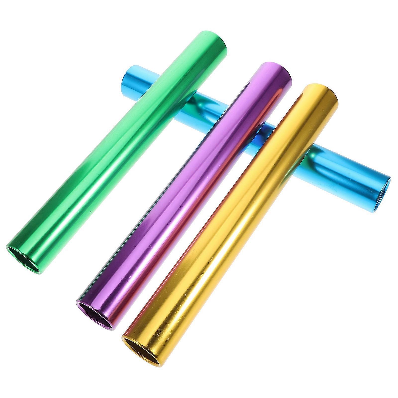 Electroplated Aluminum Alloy Relay Sticks 4Pcs For Relay Races Athletic Events 30.00X3.80X3.80CM Crafted For Professional Athletes