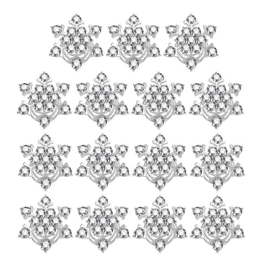 Crystal Snowflake Twist Hair Studs Secure Hold Prom Bridal 15Pcs