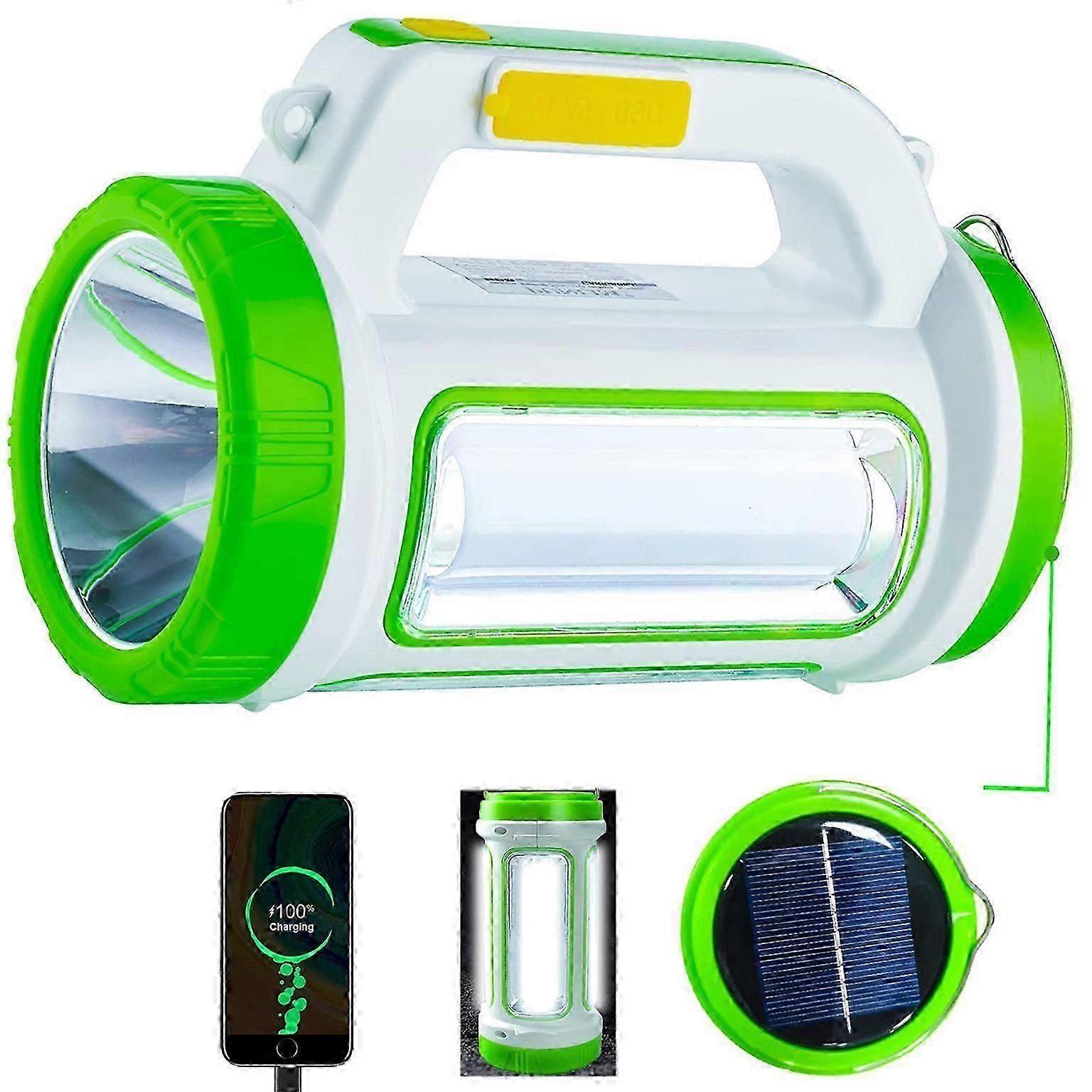 Solar USB Rechargeable LED Emergency Flashlight & Camping Lantern