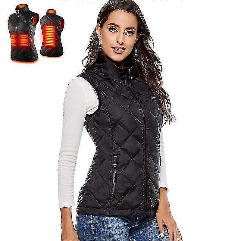 Värmeväst för kvinnor med 4 värmezoner, värmejacka för halsen