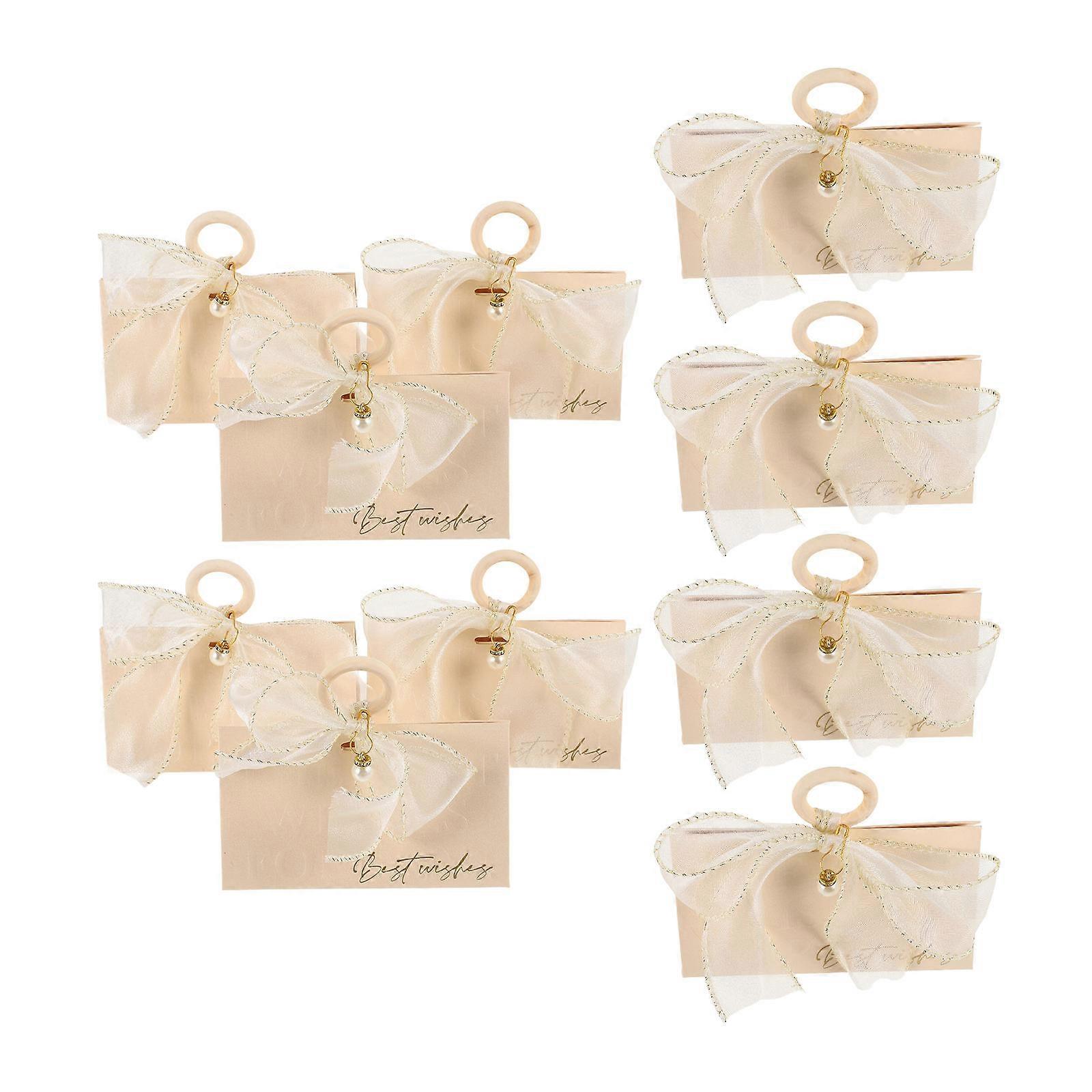 Small Candy Boxes For Romantic Occasions Versatile Design With Paper Mesh And Wood Material Beige 10Pcs