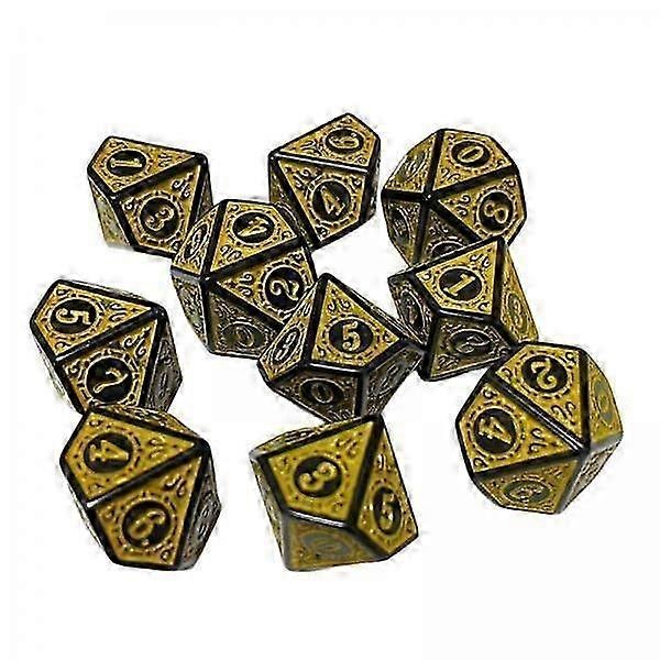2x 10-Piece Polyhedral D10 Acrylic Dice Set for RPG Gaming