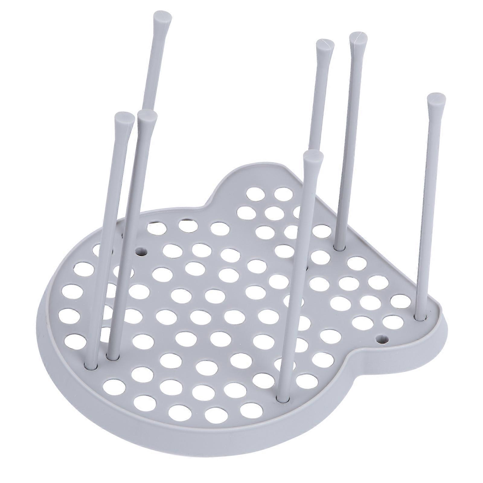 Dish Drying Rack with MultiSlot Design for Kitchen Use Constructed from PP Material Grey 19.3 x 16.5 x 15.5cm