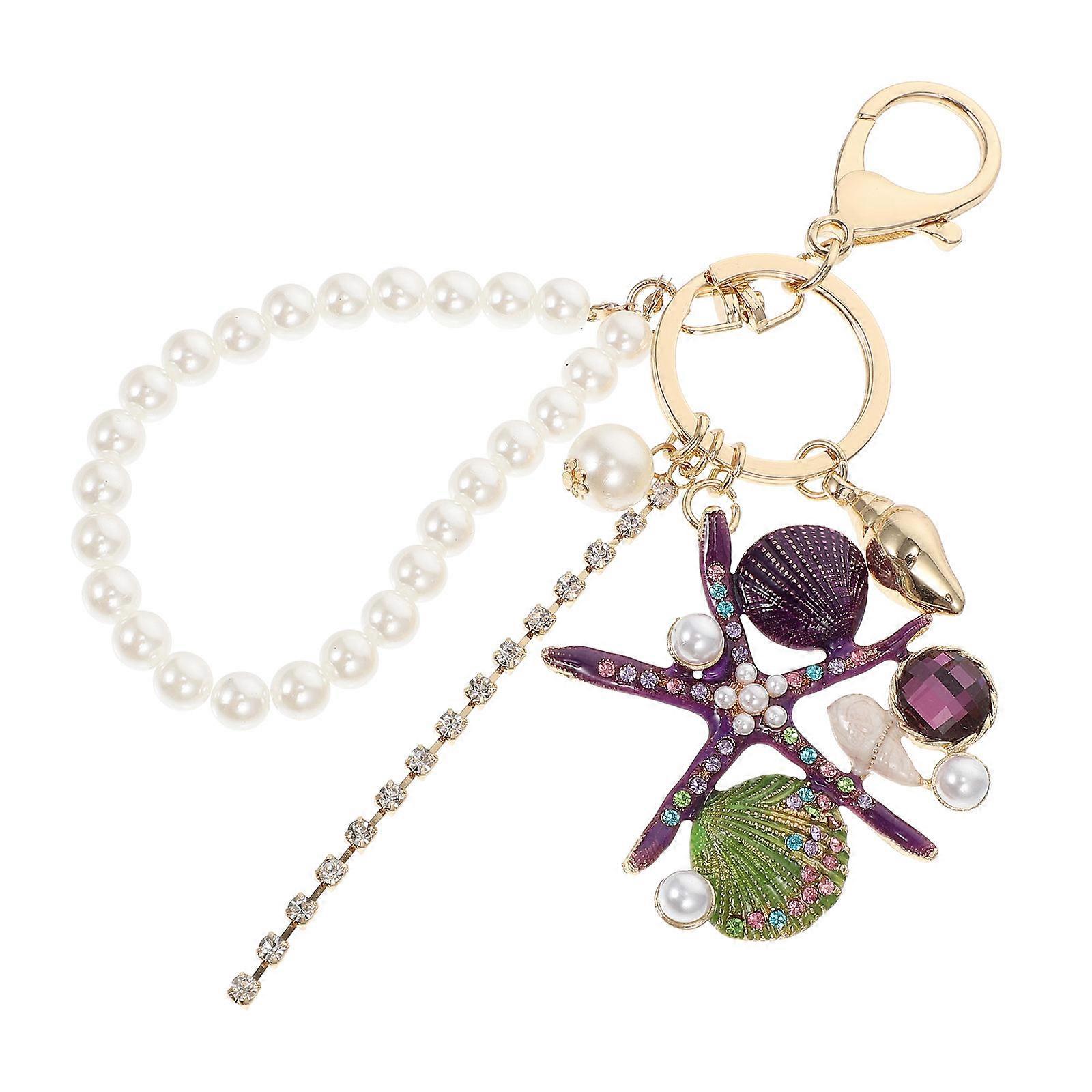 Cute Aesthetic Keychains Novel Design Sea Star Keychain Cartoon Keyring Friends Family Employees Self 1Set