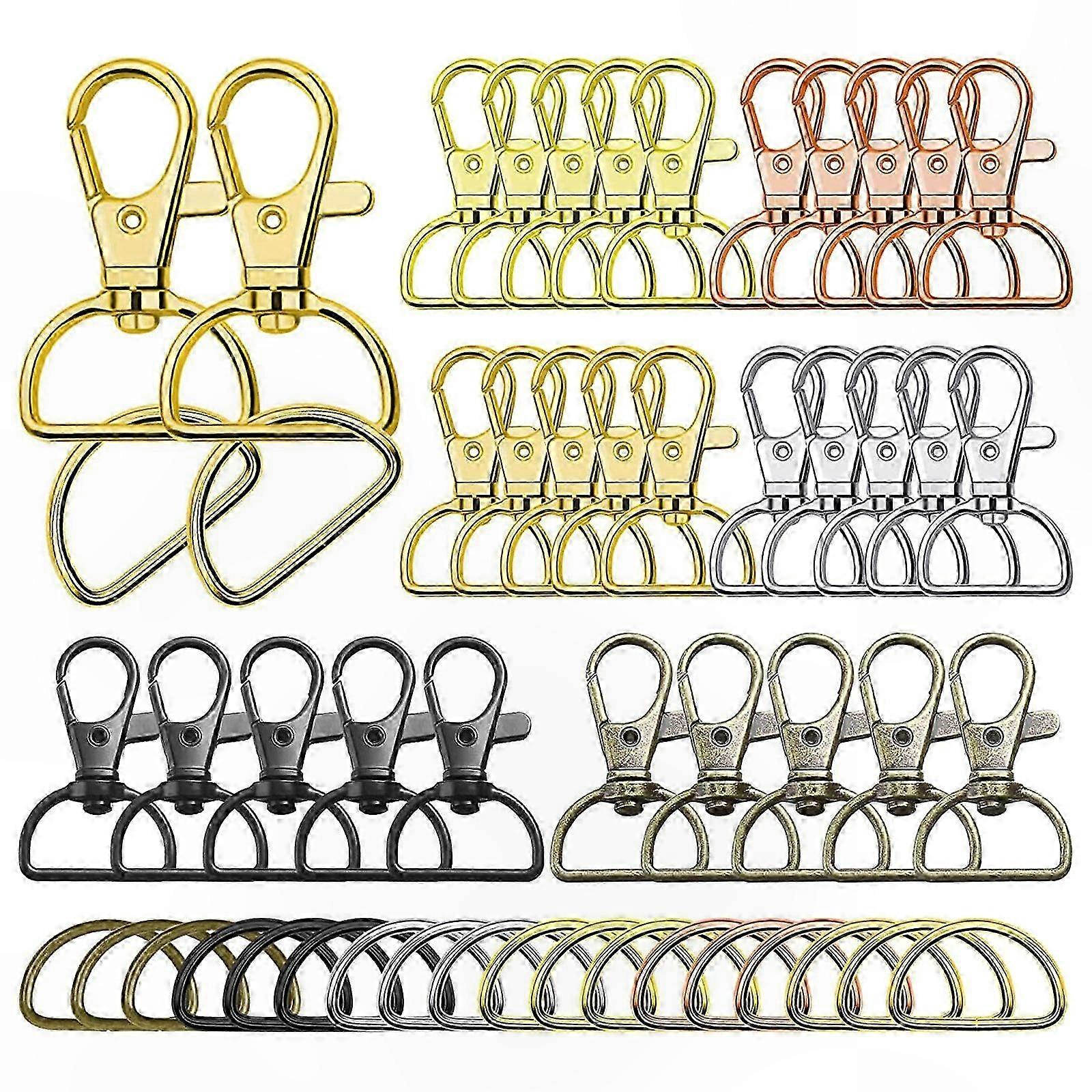Swivel Snap Hooks for Key Rings Metal Swivel Lobster Claw Clasps 6 Color Attach to Backpack Handbag Purse Dog Collars 12