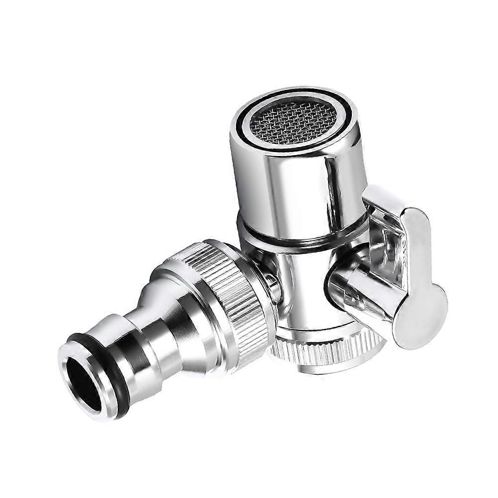 Copper Faucet Hose Adapter for Washing Machine & Dishwasher with Rotatable Handle – Sink Hose Attachment for Kitchen and Garden Use