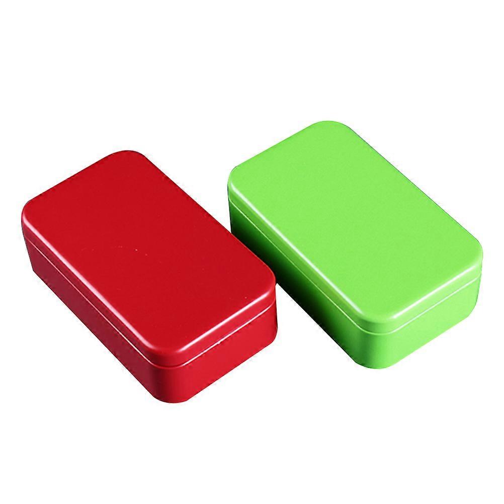 Red Tinplate Storage Boxes for Home Travel with Sealed Surroundings 4 Pieces Portable Tea Cans 2Pcs