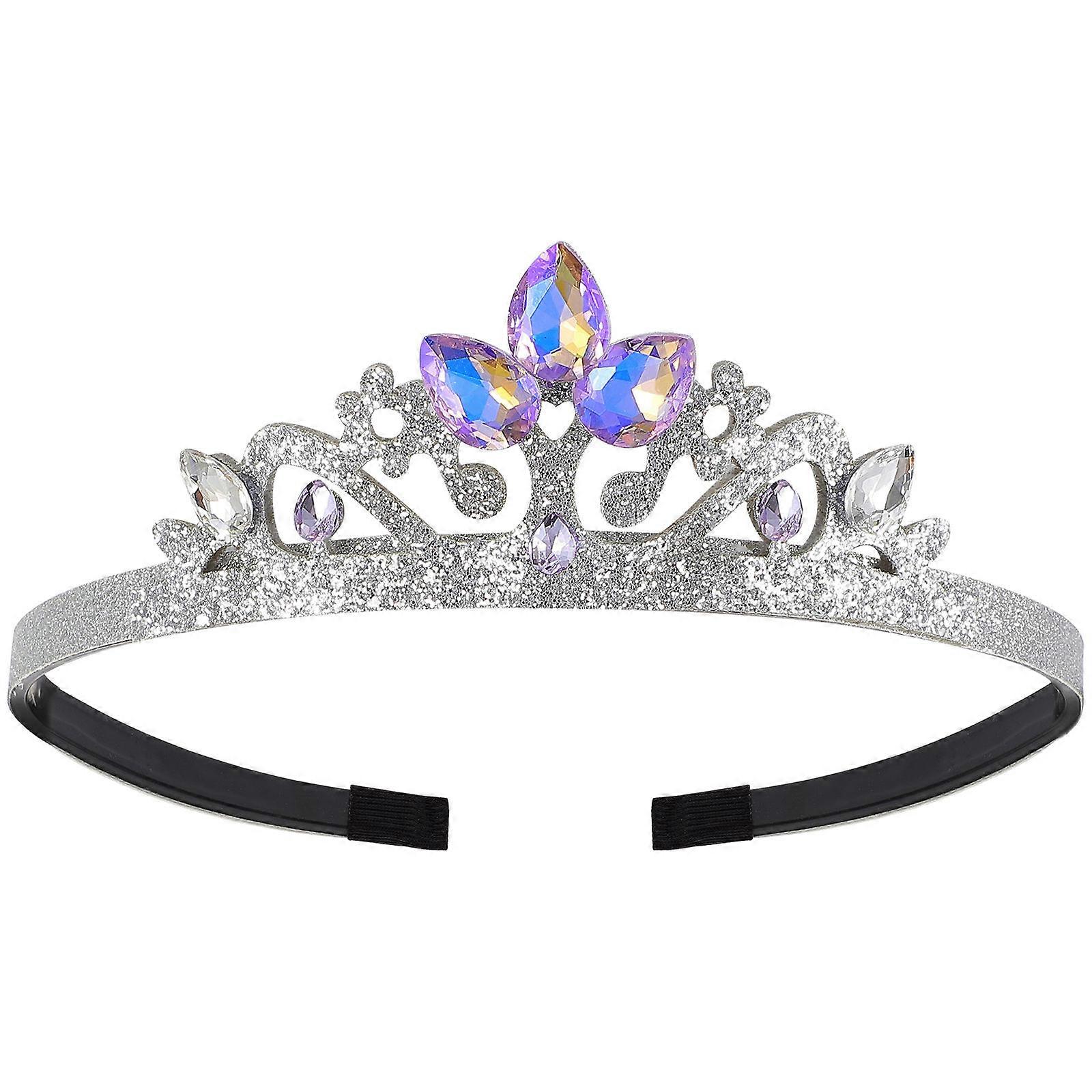 عقال تاج الكريستال للفتاة ملحق الشعر المتلألئ للحفلات وأعياد الميلاد والمناسبات الخاصة تصميم تاج الأميرة الأنيق