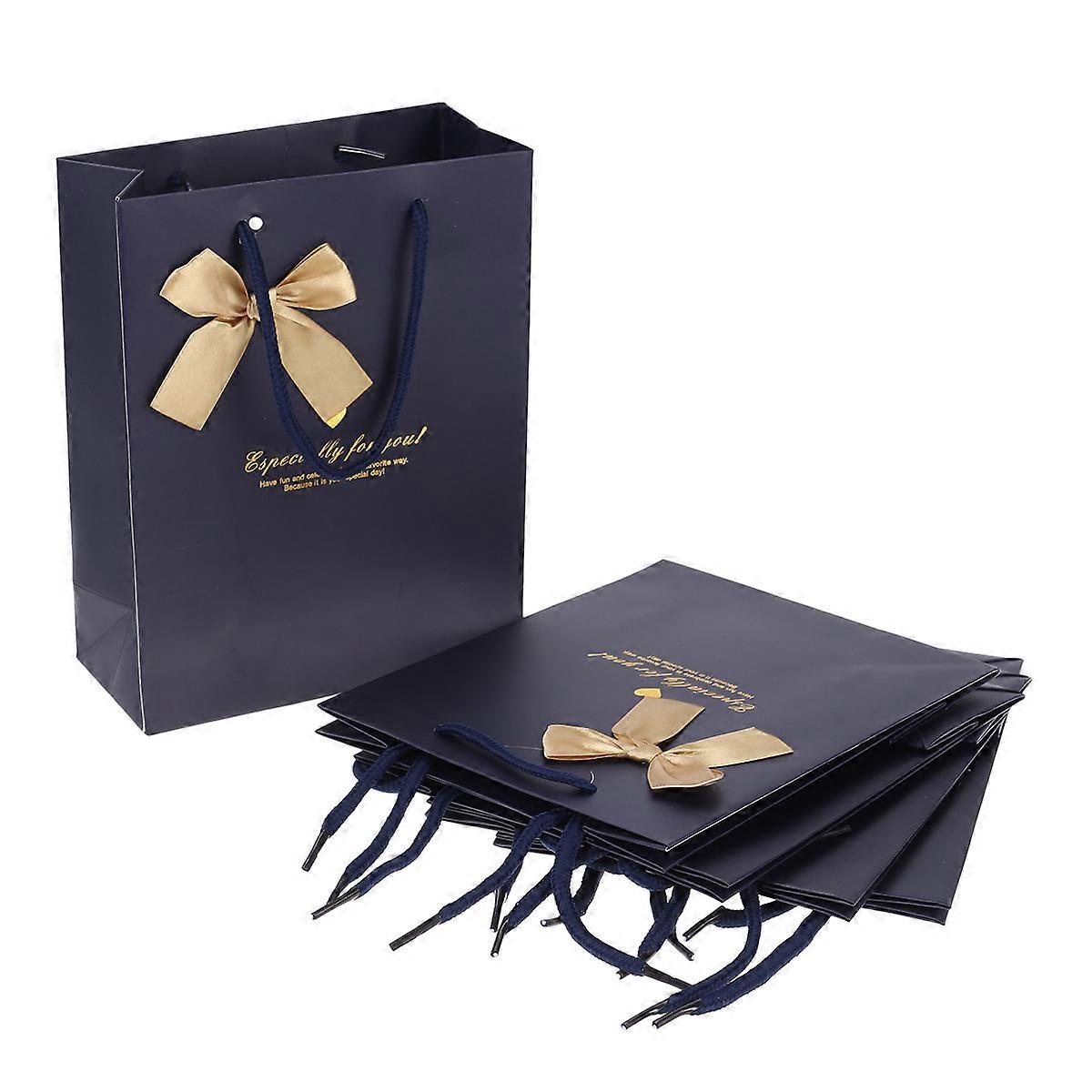 Blue Premium Gift Bags with Handles Made of Durable Paper for Storage Use and Special Occasions