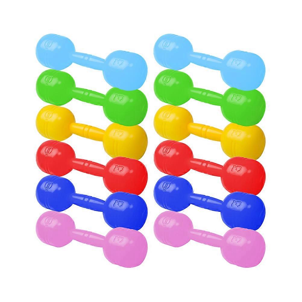 Kids Entertainment Dumbbell Barbells Ergonomic Design For Dance Performances Assorted Color Enhance Coordination Ability 12Pcs