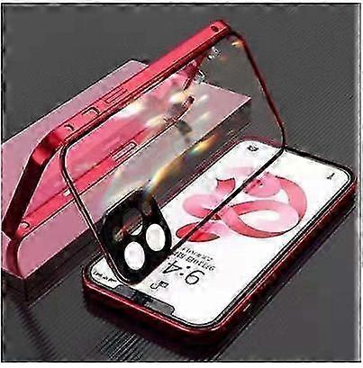 Lockable for iPhone 15 Pro Max/15 Ultra Magnetic Case Double Sided Glass Case with Camera Lens Protector Screen Protector Safety Lock