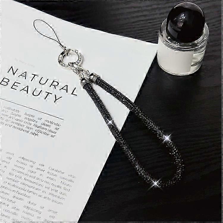 حزام معصم الهاتف لامع من حجر الراين ديكور حزام اليد الحبل ، الطول: 25 سم