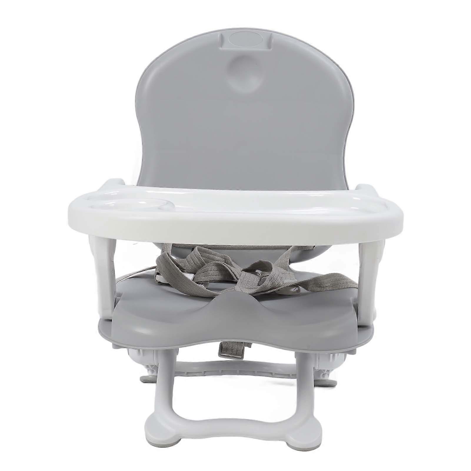Foldable Toddler Dining Chair with Removable Tray Adjustable Height Easy to Clean Portable Baby Dining Chair High Chair Gray