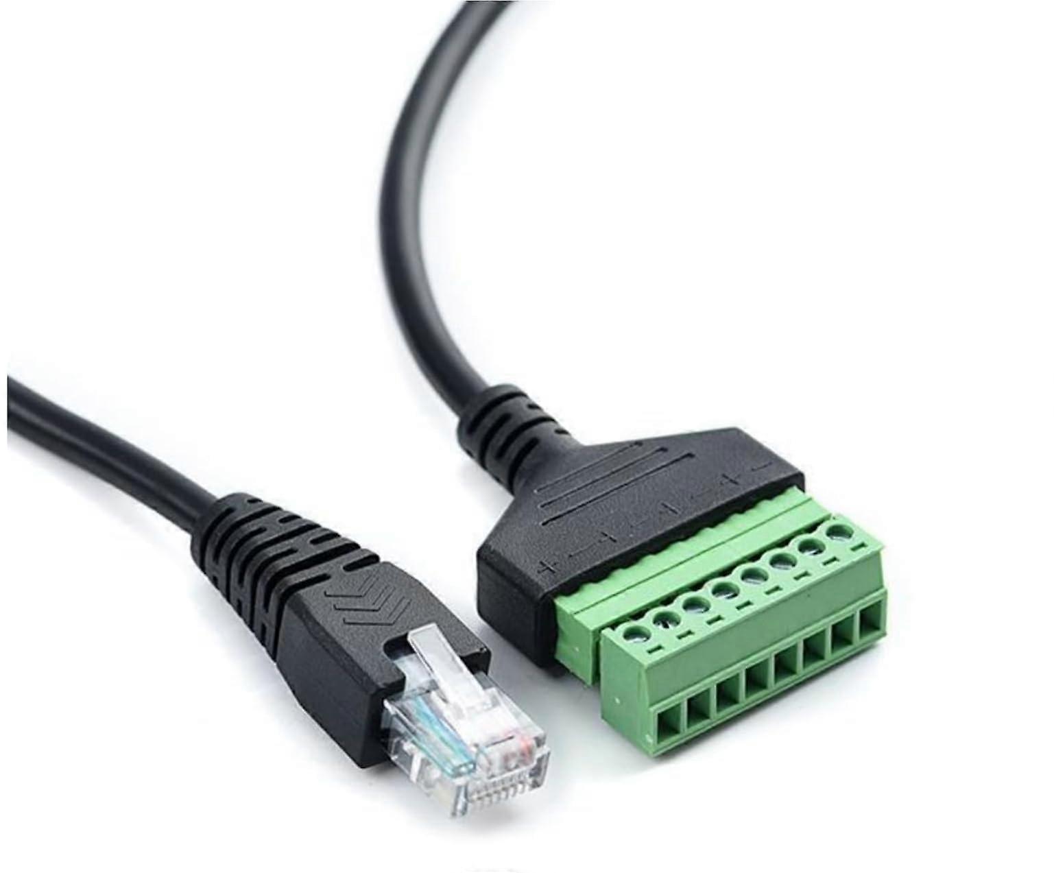 RJ45 Ethernet Male to 8Pin Screw Terminal Block Cable Adapter for CAT5 CAT6 CAT7 Ethernet Extender CCTV Digital Internet 30 cm