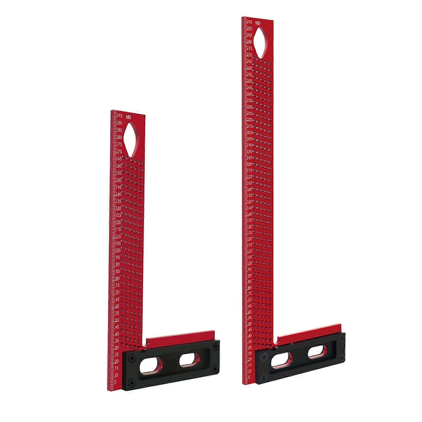 Scriber for Woodworking, 200 mm L-type Aluminium Ruler with Cross Gauge, Wear-resistant Marker Tool for Carpenters