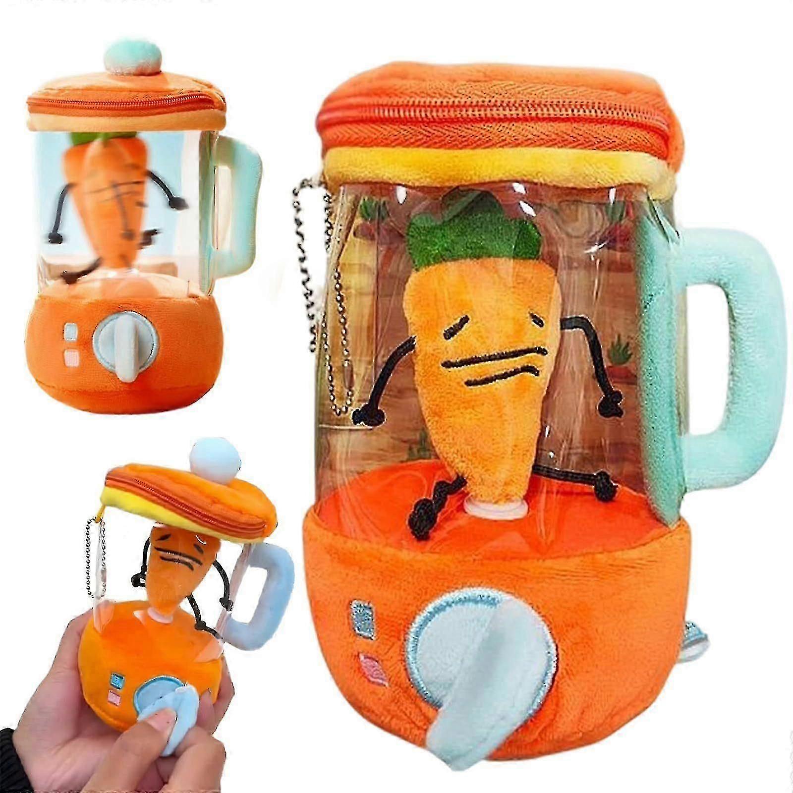 Funny Carrot Blender Plush Toy Bag Pendants Carrot Juicer Soft Stuffed Toy