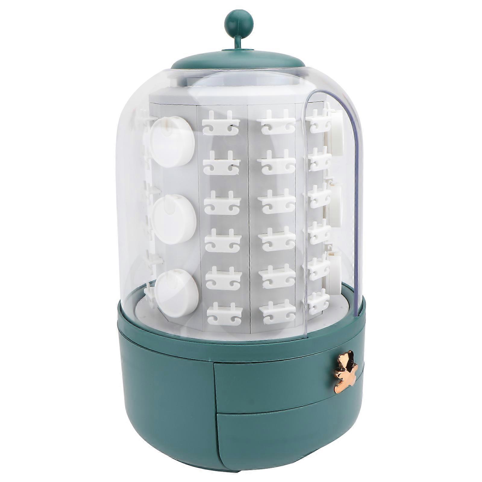 Earring and Ring Holder, Large Capacity Storage Box with Bottom Double Drawers