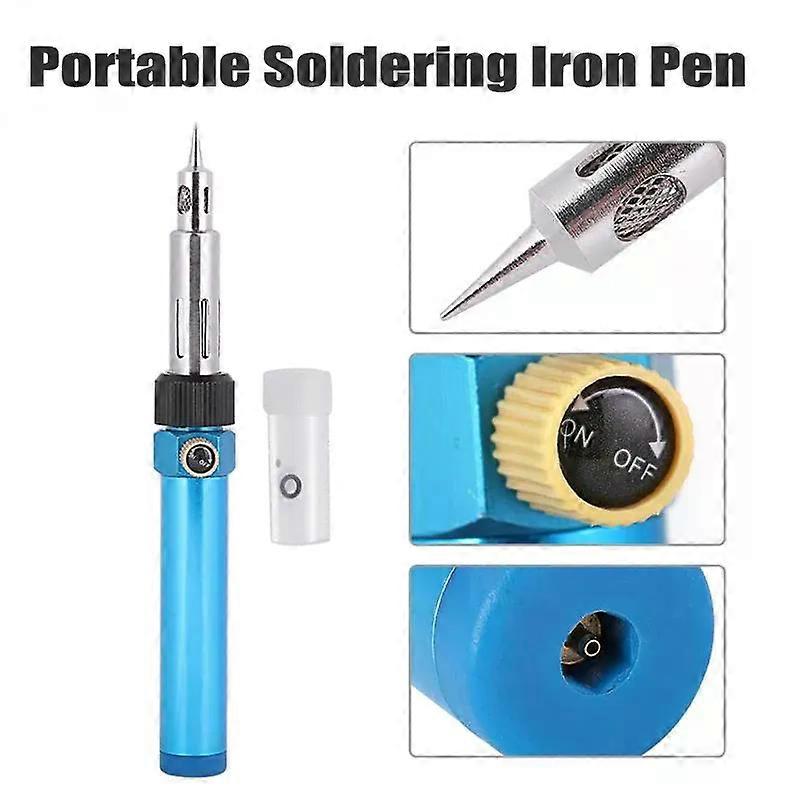 Portable Blow Iron Pen Torch 3 in 1 Soldering Iron Kit Welding Tool Gas Soldering Iron Mini Cordless Welding Tip