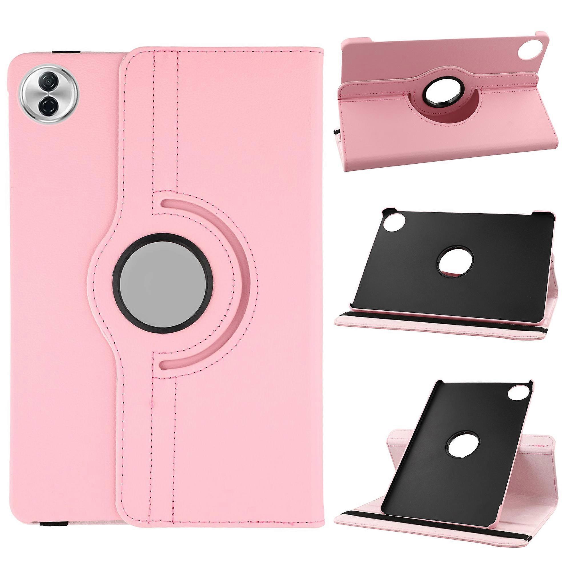TKdaddy For Honor Pad 10 מקרה מסתובב מעמד עור PU + כיסוי טאבלט למחשב עם רצועה אלסטית ורוד