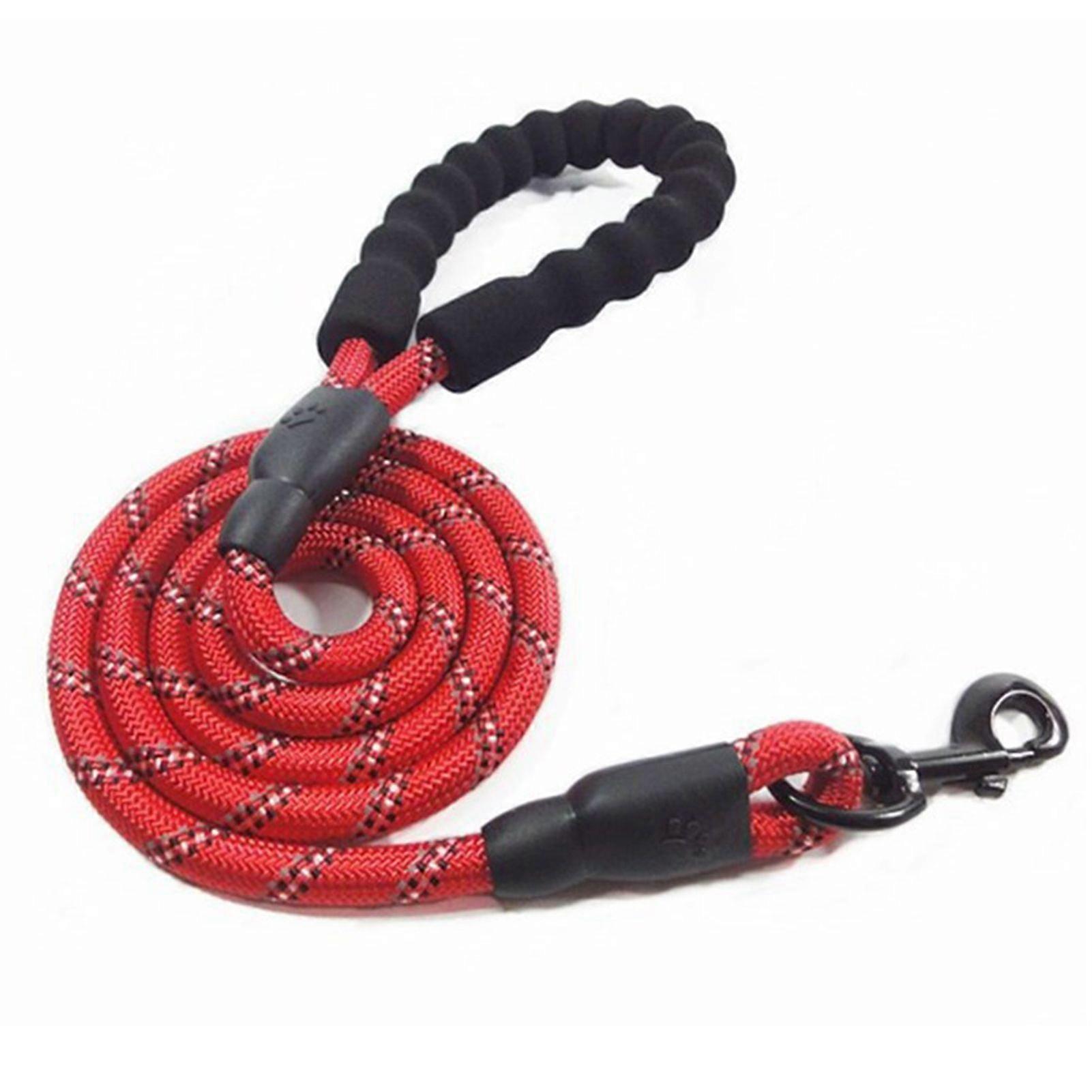 5ft Reflective Dog Leash Strong Dog Leash with Comfortable Padded Handle Traction Rolled Dog Leads Anti-Slip Handle Dog Leash Rope for Large and Mediu