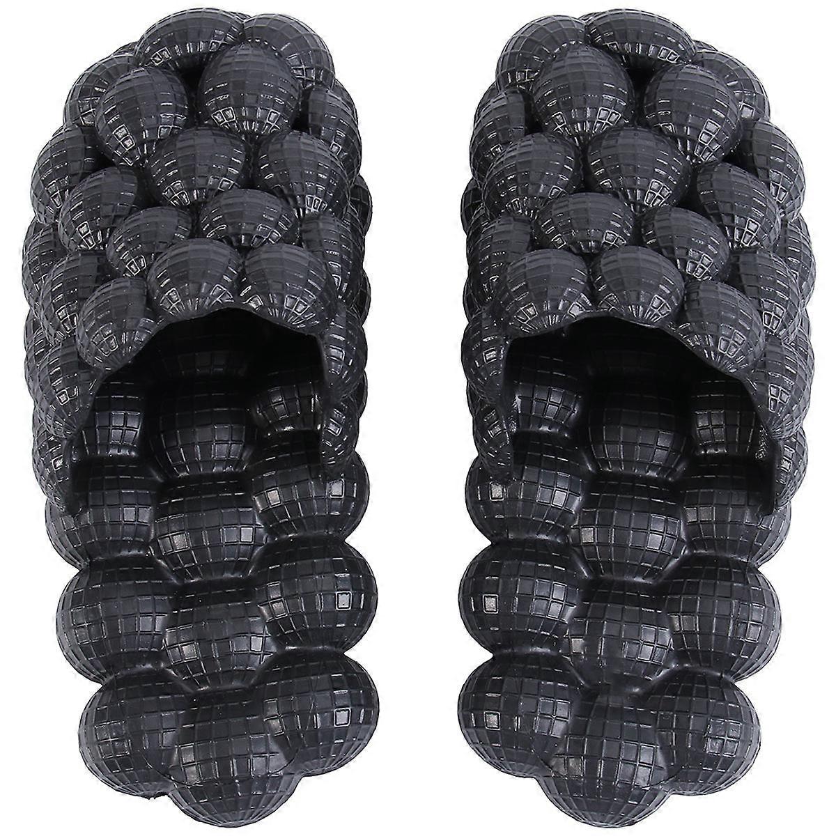 Personality Bubble Sandals Slippers For Leisure Use In Black Durable Design 1 Pair