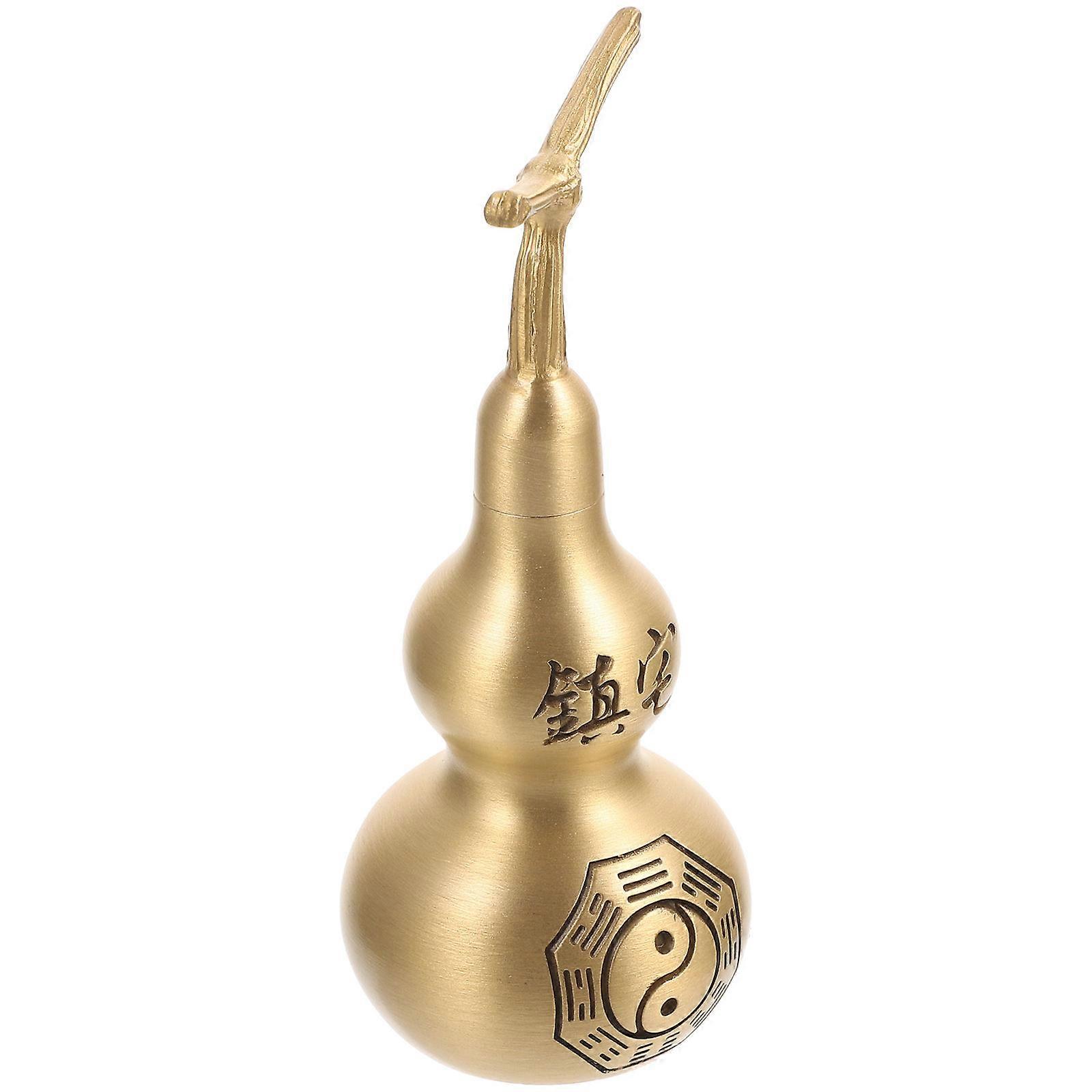 Luck Gourd Statue Brass Gourd Ornament Home Decoration Gourd Shape 10.4X4.2X4.2CM Coin Storage 1Pcs