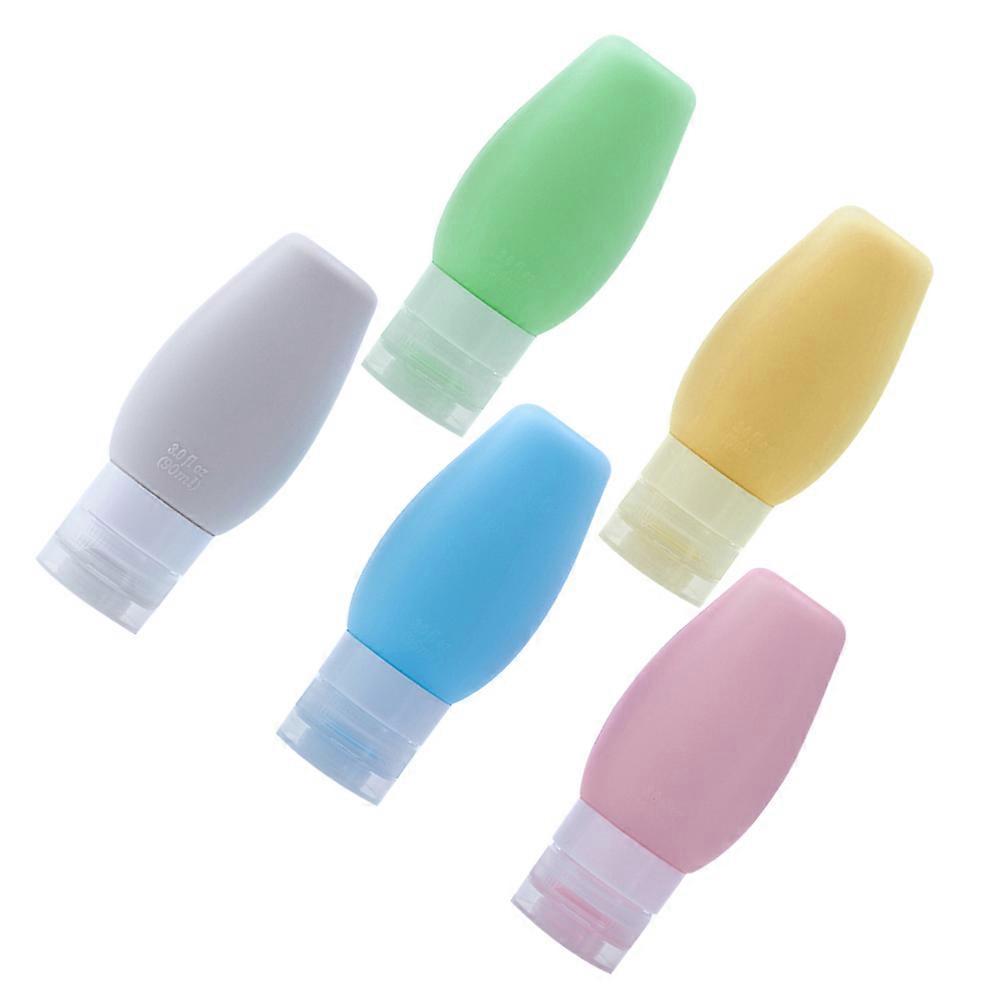 5pcs Portable Refillable Silicone Travel Bottles for Lotion & Shampoo – Durable, Easy to Use, Mixed Colors, Ideal for Home, Bathroom & Travel