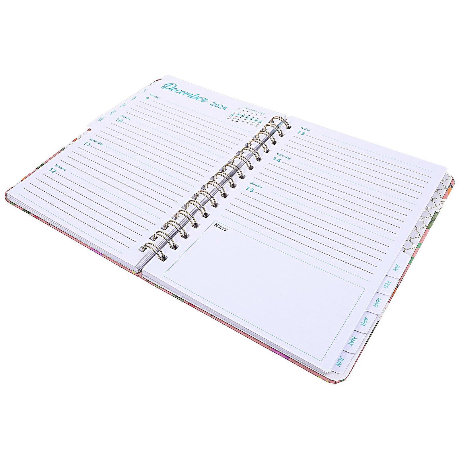 2024-2025 Monthly Planner Notebook With Strong Twin-Wire Binding For Academic Planner Office Use 21.60X16.50X1.50CM Schedule Recording 1Pack