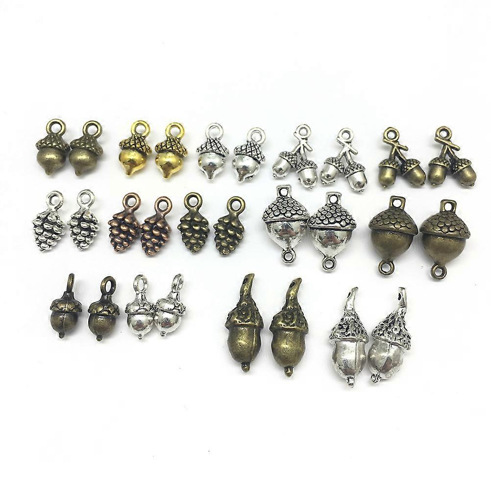 Pendants For Jewelry Making 100 Pcs Alloy Acorn Pine Cone Charm For Bracelet Decoration Mixed Styles DIY Projects