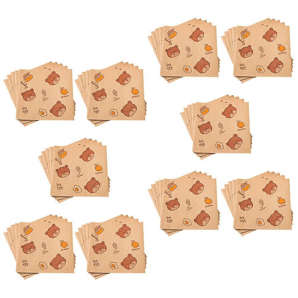 50 Sheets Greaseproof Sandwich Wrapping Paper Multi Function Food Wrap for Burgers Cakes Picnic Party Lightweight Disposable Paper Wrap