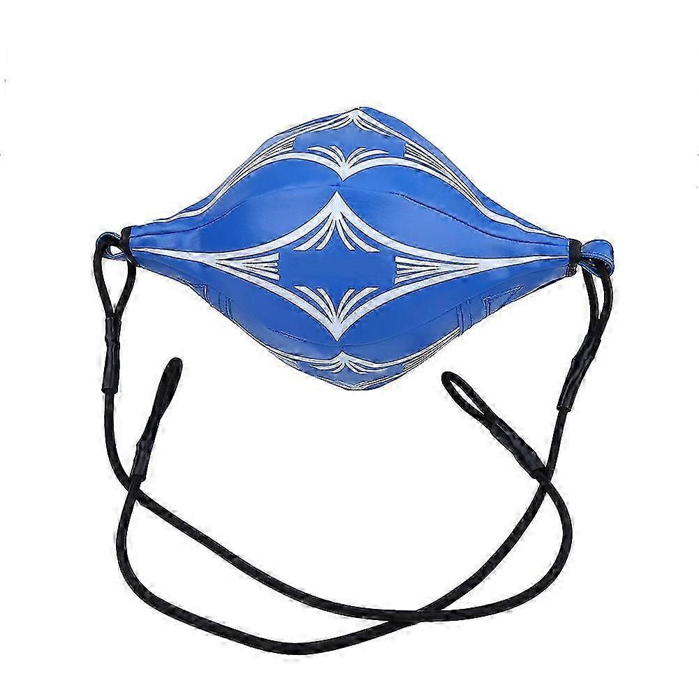 MMA Training Punch Bag Durable PU Leather Speed Boxing Bag Double End (Blue)