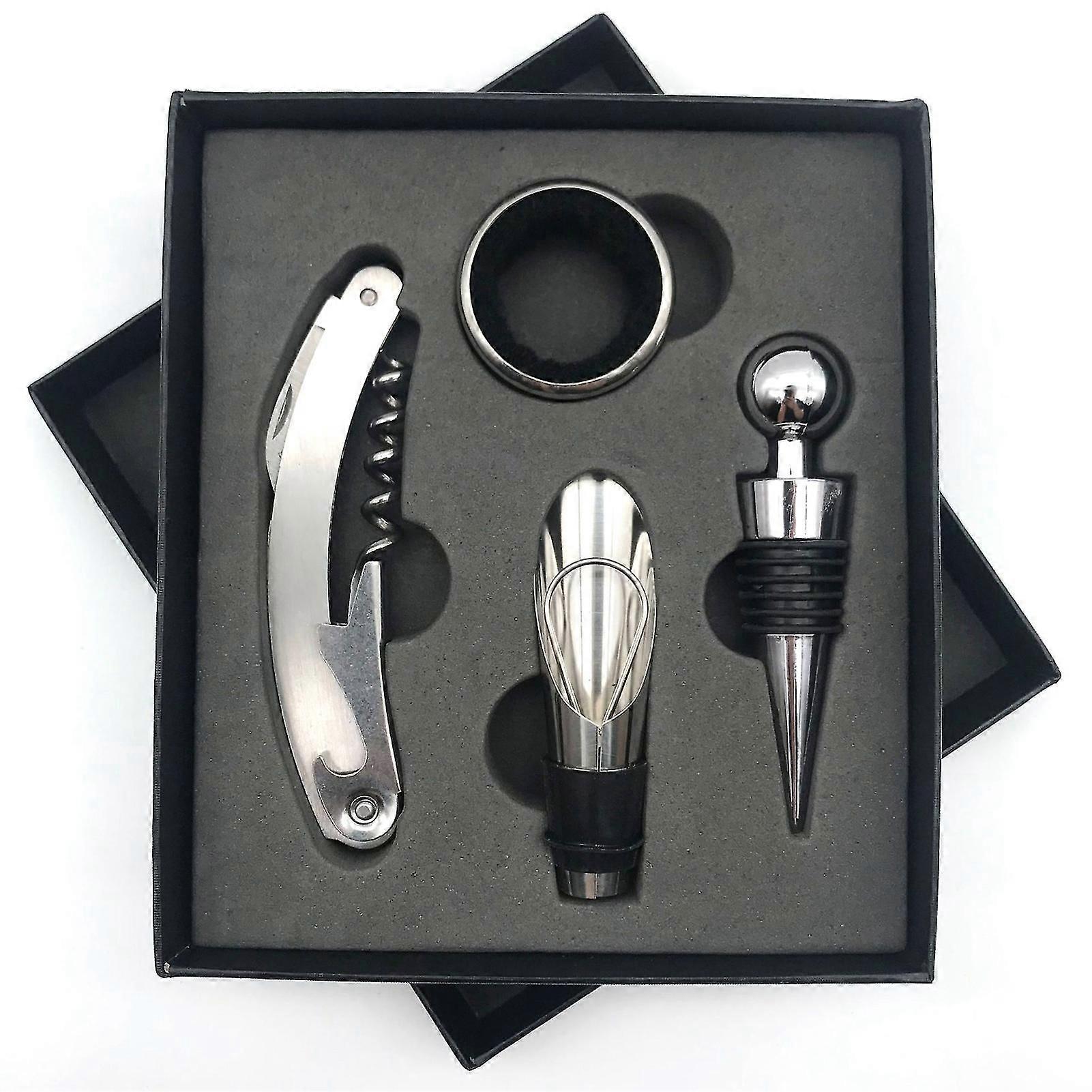 Wine Opener Set Rustproof Stainless Steel Exquisite Packaging Handle Corkscrew