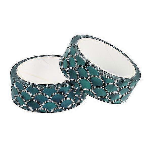2pcs Fish Scale Pattern Diy Paper Stickers Decorative Tapes (assorted Color)