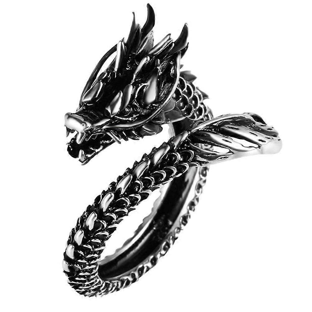 1Pc Retro Man Ring Dragon Shaped Opening Ring Ethnic Style Hand Decoration