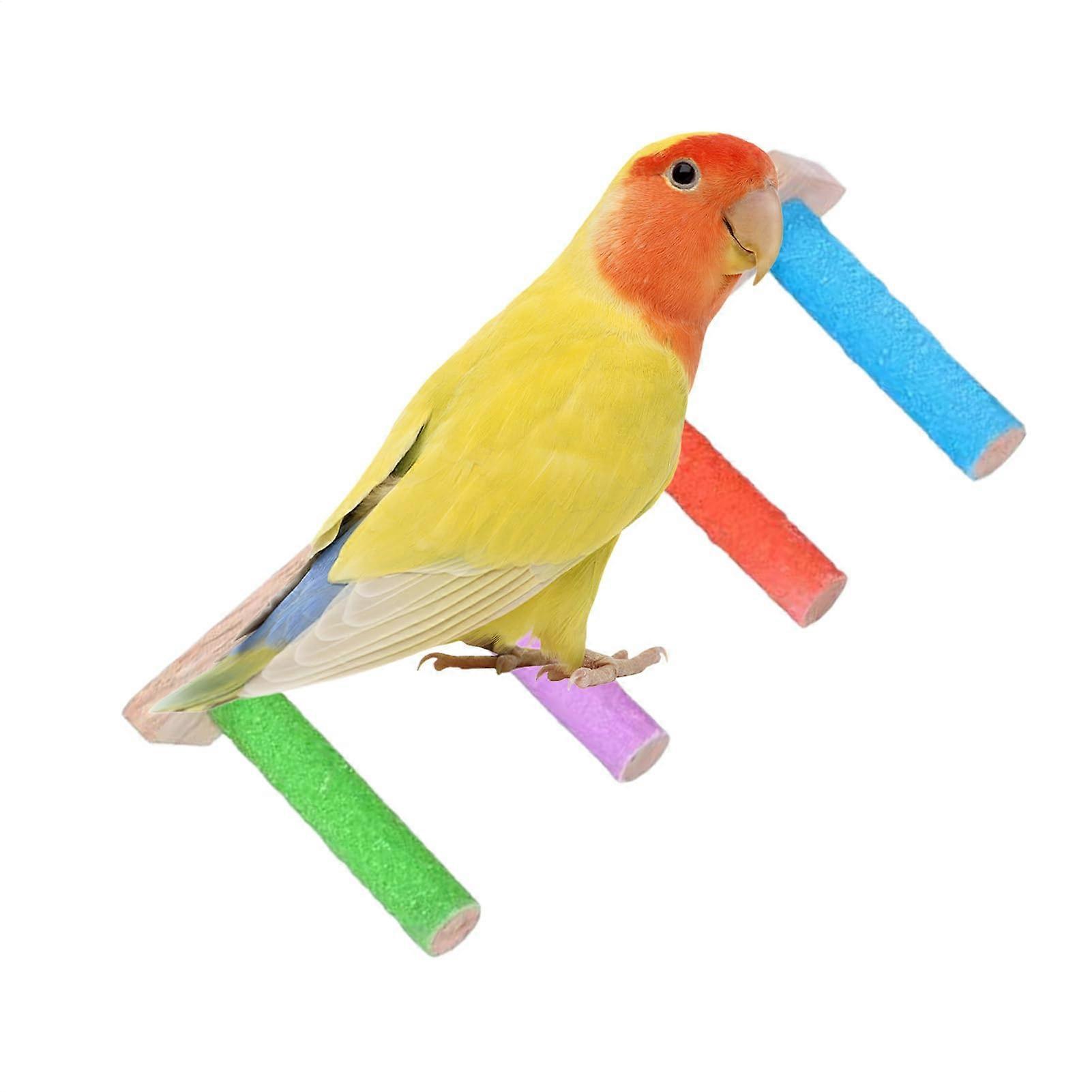 Parrot Climbing Ladder - Wooden Training Ladder for Parrots, Budgies, Conures & Lovebirds, 4 Sections Interactive Design