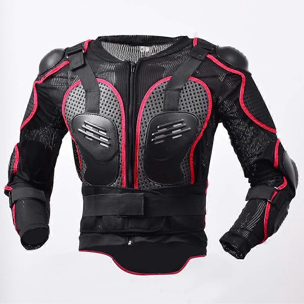 Motorcycle Armor Jacket with Back Protector Full Body Armor L Red