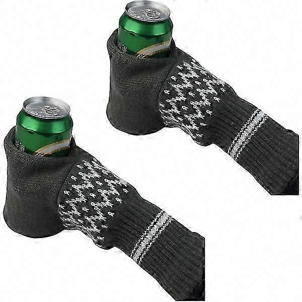 2pcs Knitted Beer Gloves, Insulated Drink Gloves for Winter, Keep Hands Warm While Drinking