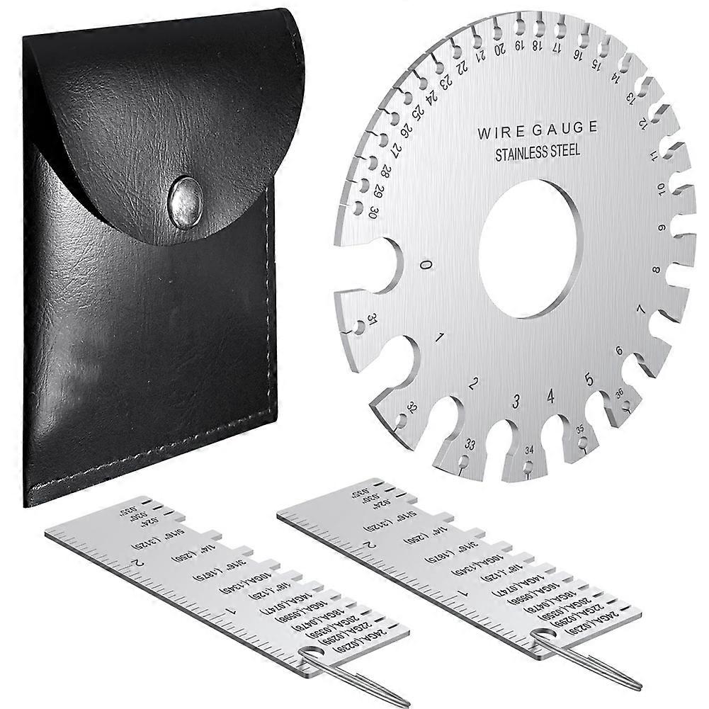 Professional Wire Gauge Measuring Tool, Metal Gauge Thickness Tool, Thickness Gauge and Double Sided Round Plate Gauge A