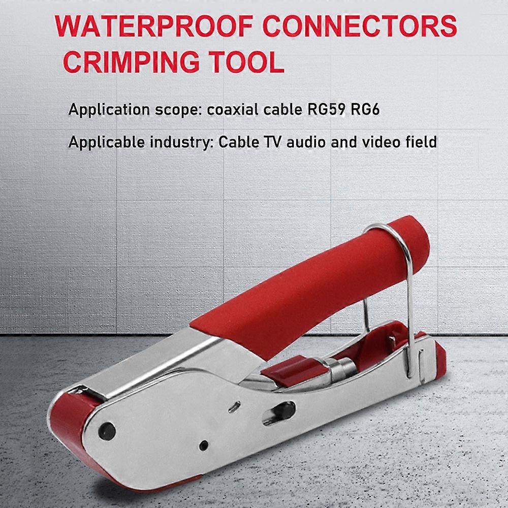 Multitool Wire Stripping Squeezing Pliers Coaxial Cable Cold Press Clamp RG59 RG6 Cable TV Crimping Tool Set with 20 F Heads