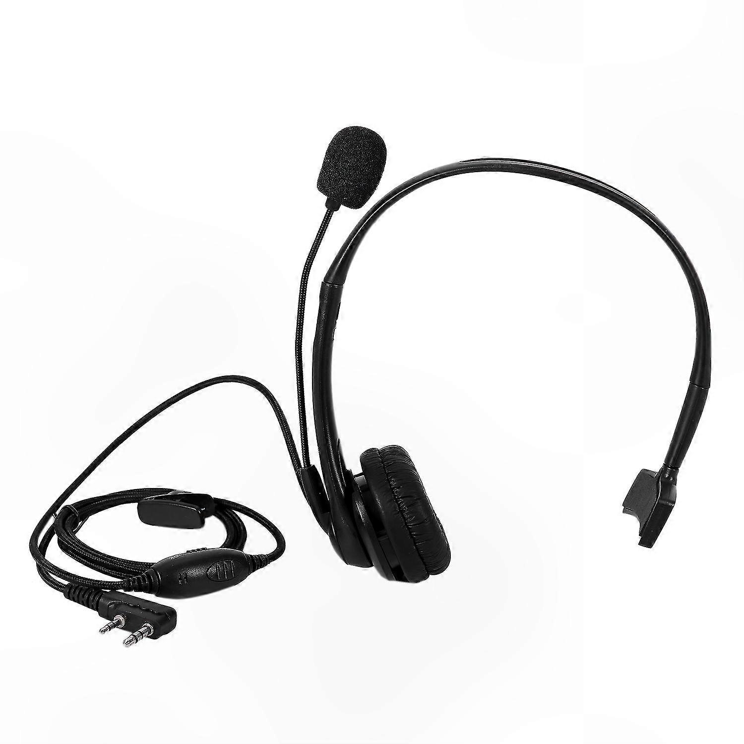 2-Pin PTT Microphone Headset for Two-Way Radios, Compatible with Multiple Models
