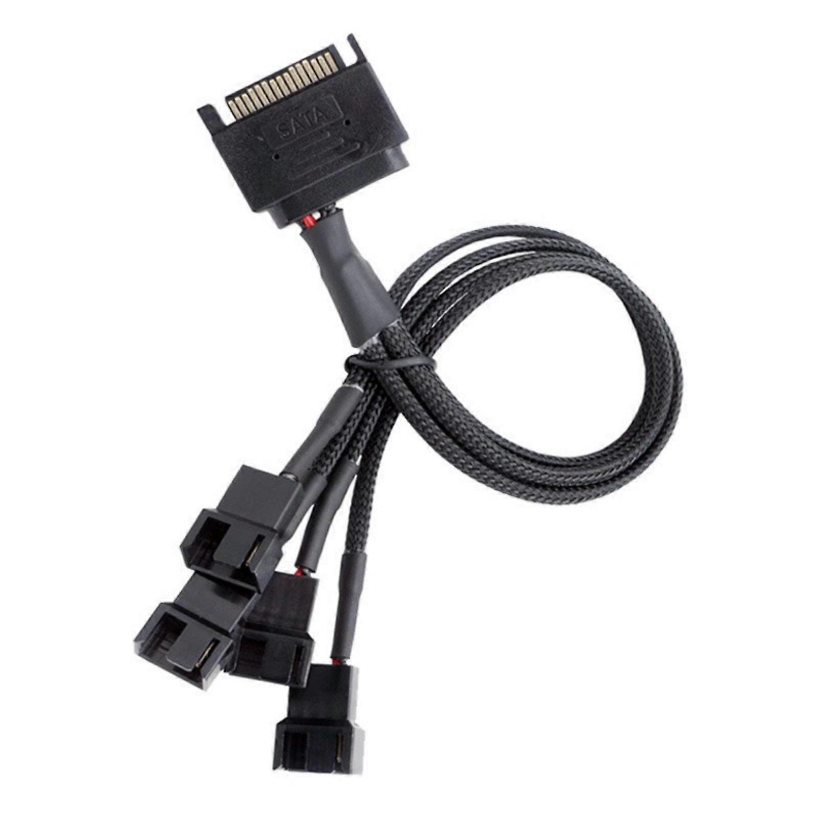 4Pin Fan Splitter Adapter With SATAs Interfaces Expandable Cooling Solution For Gaming Rigs And Workstations Computers Multicolor